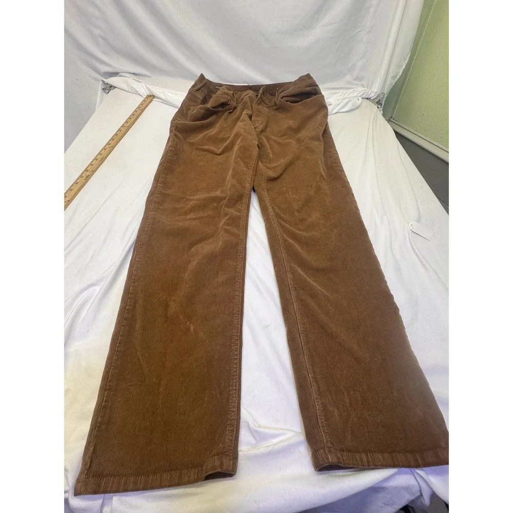 Giorgio Inserti Collezione Italiano Dress Pants Mens 42x36 Brown 100% Linen Y2K
